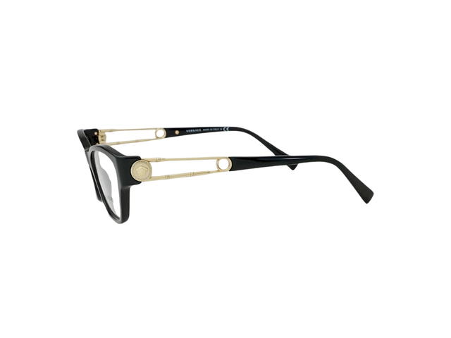 Versace Versace Eyeglasses In Acetate Frame With Medusa Logo Black - view 3