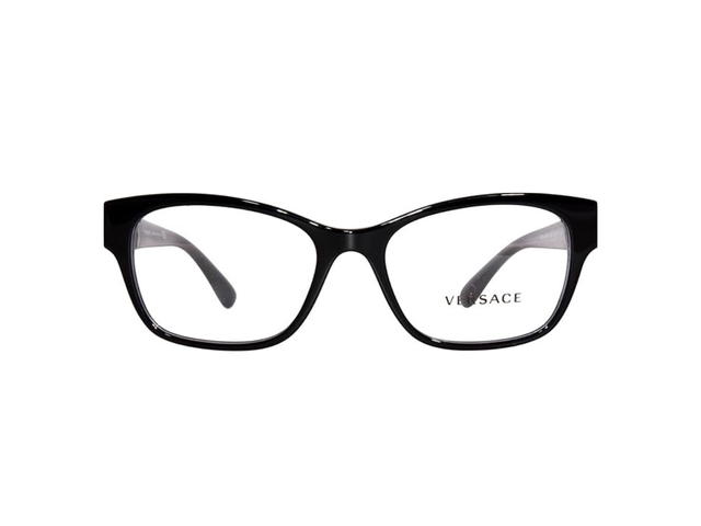 Versace Versace Eyeglasses In Black Acetate Frame-Chain Gold Round Medusa With Mirror Lens - view 1