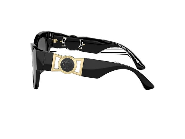 Versace Versace Eyeglasses In Black Acetate Frame-Gold Bow Shape-Black Medusa With Grey Lens - view 3