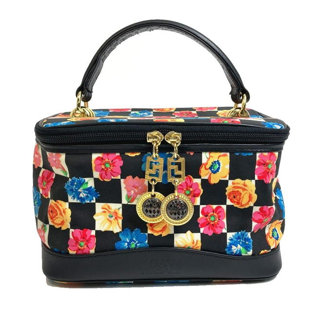Versace VERSACE Floral pattern Total pattern Hand Bag Vanity bag Black x Multicolore - view 1
