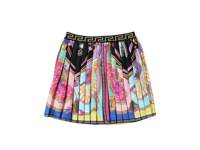 Versace Versace Girls Ventagli Print Pleated Skirt - view 2