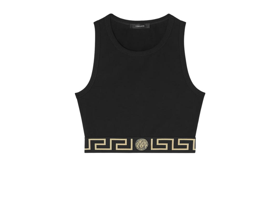 Versace Versace Greca Border Crop Top Black