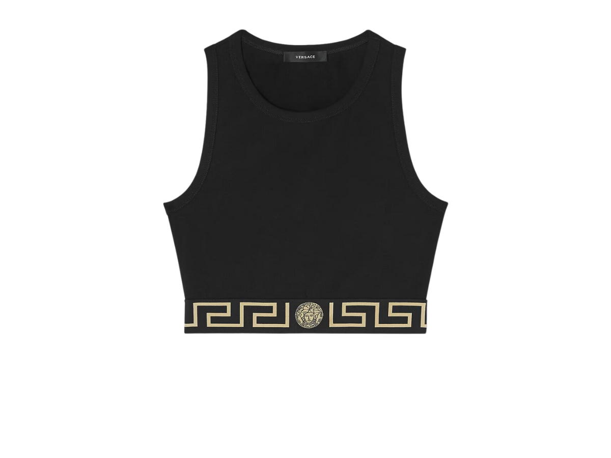 Versace Versace Greca Border Crop Top Black