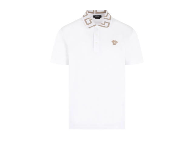 Versace Versace Greca Short-Sleeved Polo Shirt White - view 1