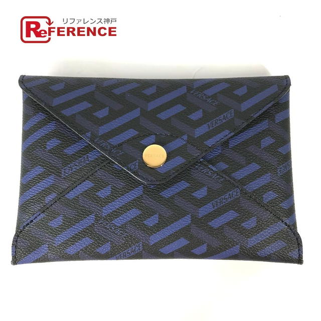 Versace VERSACE Gureka clutch bag Pouch Leather blue/Black - view 1