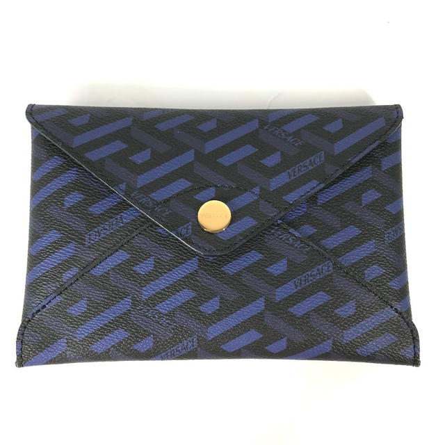 Versace VERSACE Gureka clutch bag Pouch Leather blue/Black - view 2