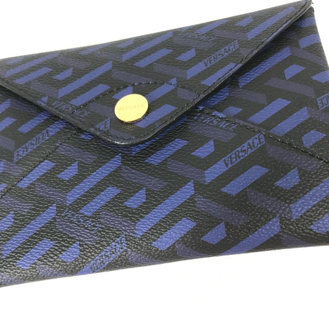 Versace VERSACE Gureka clutch bag Pouch Leather blue/Black - view 3