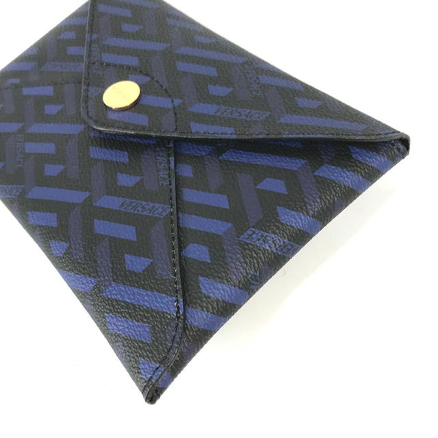 Versace VERSACE Gureka clutch bag Pouch Leather blue/Black - view 4