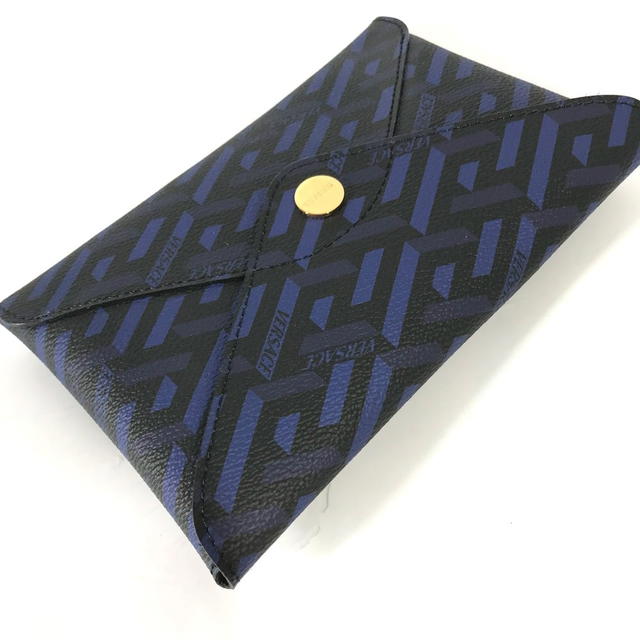 Versace VERSACE Gureka clutch bag Pouch Leather blue/Black - view 5