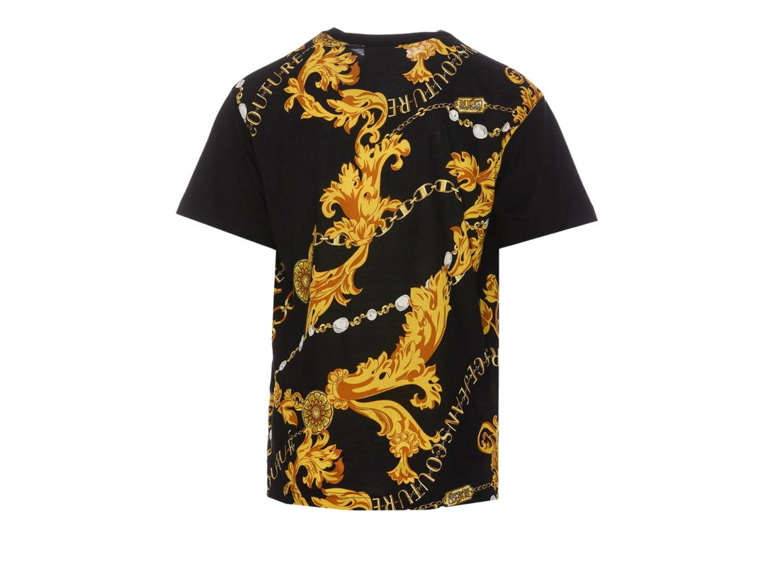 Versace Versace Jeans Couture Baroque-Pattern Crewneck T-Shirt Black