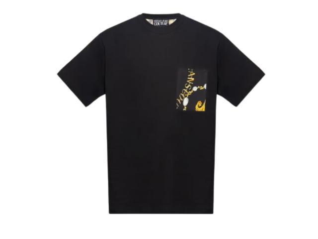 Versace Versace Jeans Couture Baroque-Pattern Crewneck T-Shirt Black - view 2