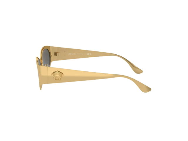 Versace Versace La Medusa Oval Sunglasses In Gold Tone Metal Frame With Dark Gray Lens And Medusa Hardware Black Gold - view 3