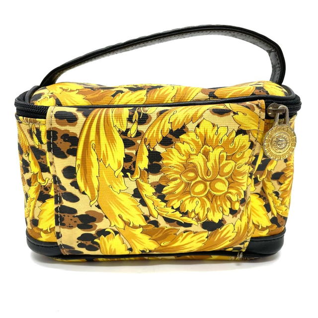 Versace VERSACE Leopard Hand Bag Vanity bag PVC/Leather Yellow x Black - view 2