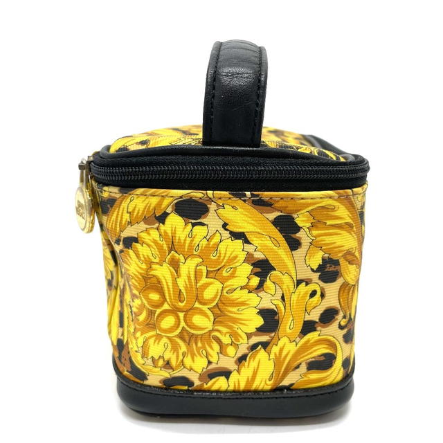 Versace VERSACE Leopard Hand Bag Vanity bag PVC/Leather Yellow x Black - view 4