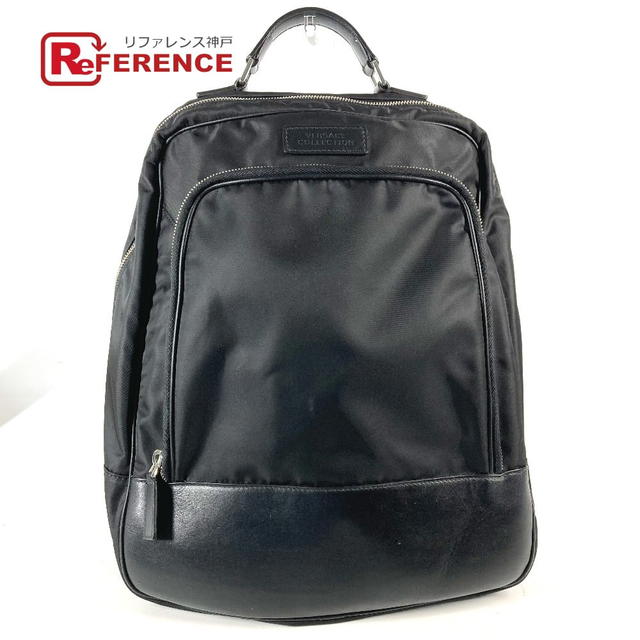 Versace VERSACE logo Backpack 2WAY Bag Hand Bag Backpack Nylon / Leather Black - view 1