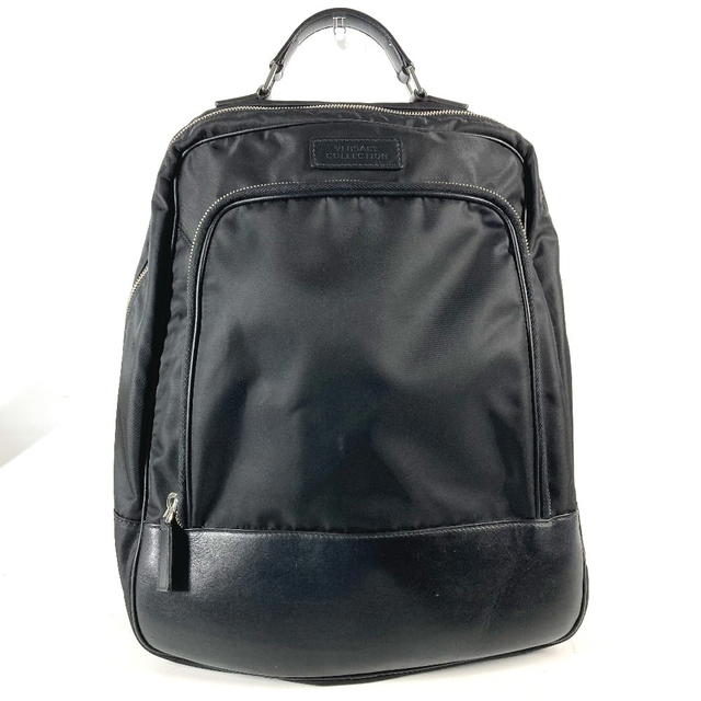 Versace VERSACE logo Backpack 2WAY Bag Hand Bag Backpack Nylon / Leather Black - view 2
