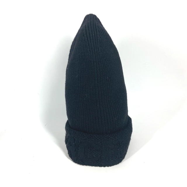 Versace VERSACE logo beanie hat knit hat knit cap Knit hat wool Black - view 4