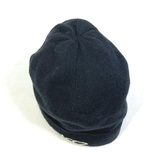 Versace VERSACE logo beanie knit cap hat Knit hat wool / silk Black/White - view 4