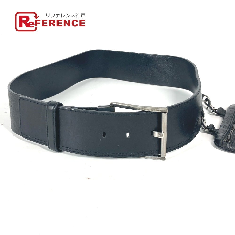 Versace VERSACE logo belt bag Belt Pouch Bag Waist Pouch Waist Pouch Leather Black