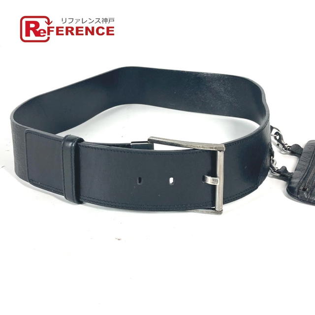 Versace VERSACE logo belt bag Belt Pouch Bag Waist Pouch Waist Pouch Leather Black - view 1
