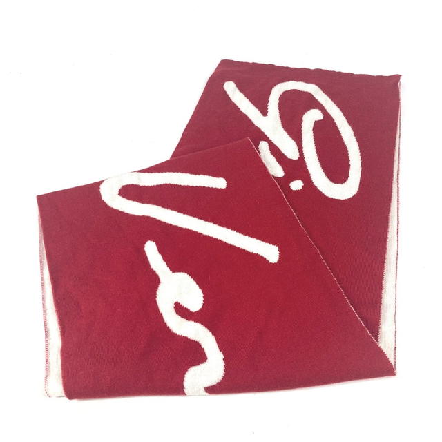 Versace VERSACE Logo Bicolor  Scarf wool Red/White - view 3