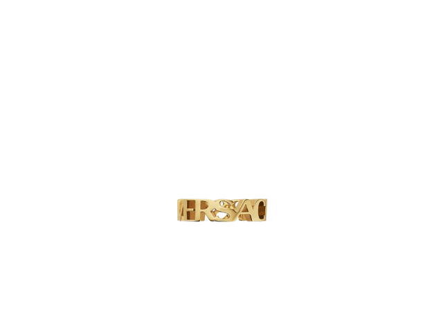 Versace Versace Logo Ring In Brass Metal With Gold Finish - view 1