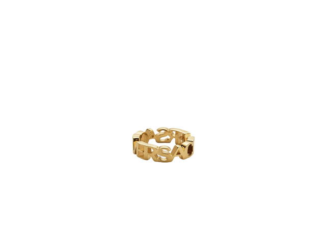 Versace Versace Logo Ring In Brass Metal With Gold Finish - view 2