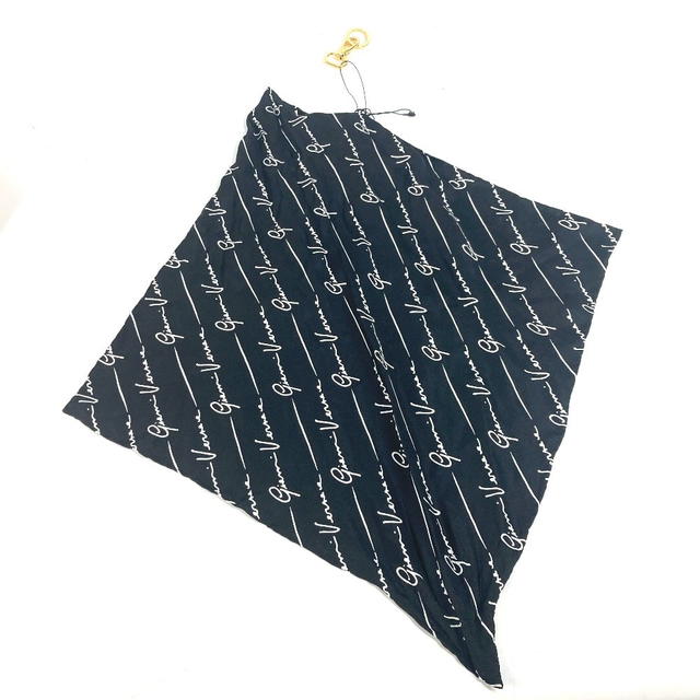 Versace VERSACE Logo scarf included Bag Charm Key Holder silk Black/White Unused - view 2