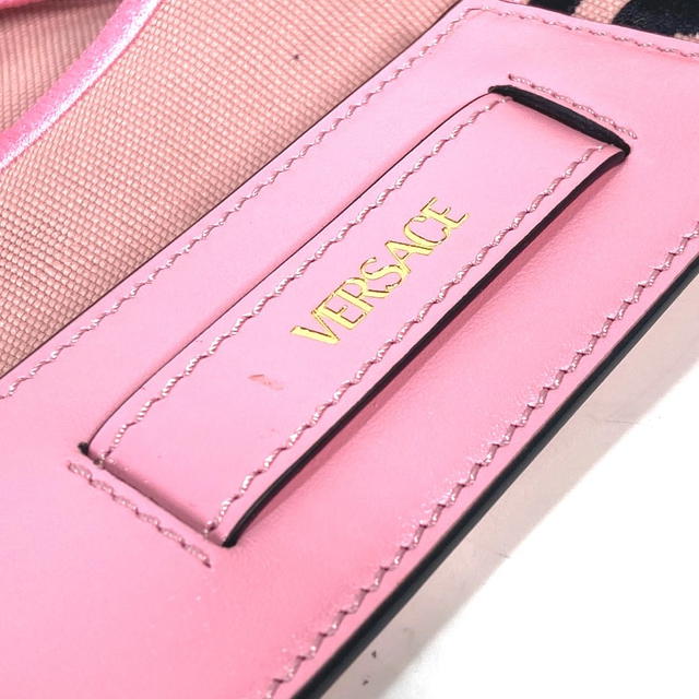 Versace VERSACE logo  Shoulder strap Canvas/Leather pink/Black Unused - view 4