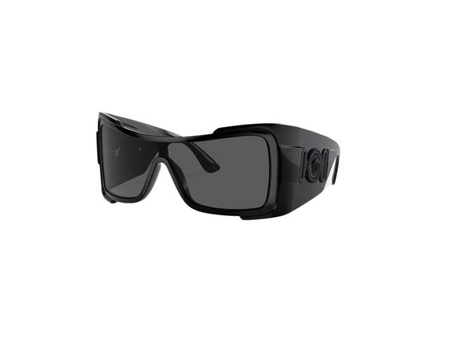 Versace Versace Maxi Medusa Biggie Shield Sunglasses In Black Frame With Dark Grey Lens And Medusa Biggie Hardware Black - view 1