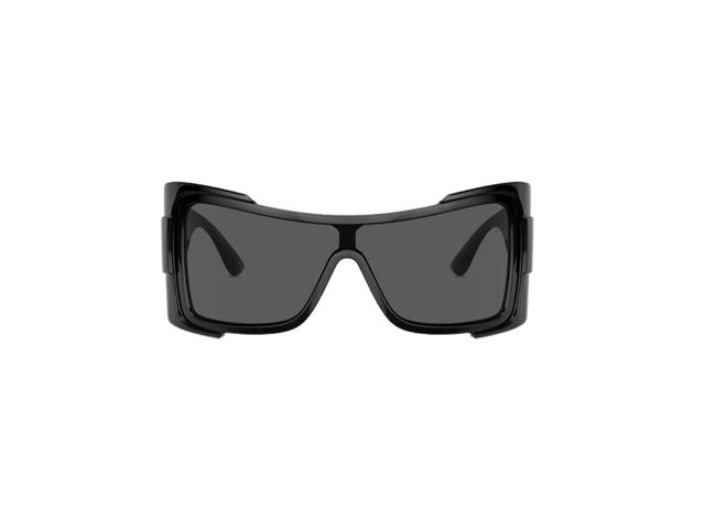 Versace Versace Maxi Medusa Biggie Shield Sunglasses In Black Frame With Dark Grey Lens And Medusa Biggie Hardware Black - view 2