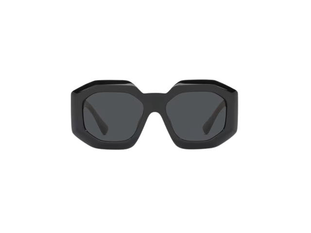 Versace Versace Maxi Medusa Biggie Squared Sunglasses In Black Dial With Versace Logo With Wide Medusa-Embellished Temples Black - view 2