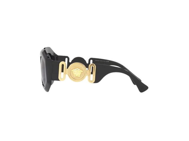 Versace Versace Maxi Medusa Biggie Squared Sunglasses In Black Dial With Versace Logo With Wide Medusa-Embellished Temples Black - view 3