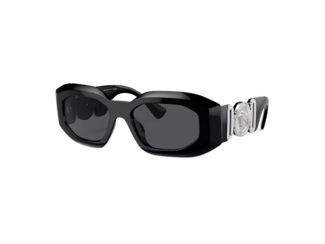 Versace Versace Maxi Medusa Biggie Sunglasses In Black Nylon Frame With Mirror Silver Lens And Medusa Biggie Hardware Black - view 1