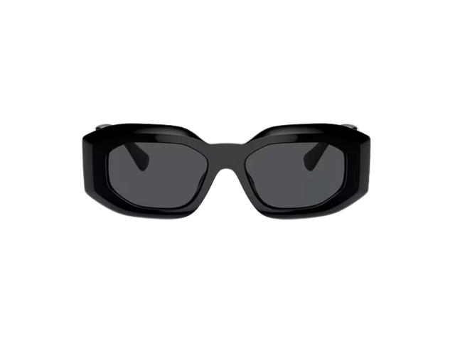 Versace Versace Maxi Medusa Biggie Sunglasses In Black Nylon Frame With Mirror Silver Lens And Medusa Biggie Hardware Black - view 2