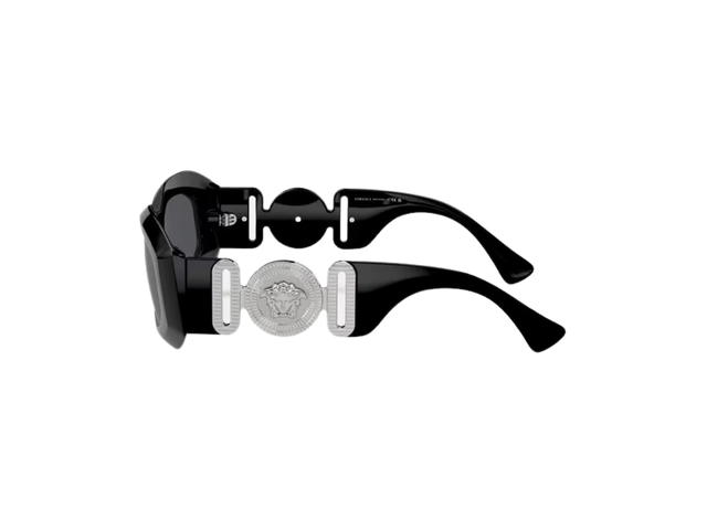 Versace Versace Maxi Medusa Biggie Sunglasses In Black Nylon Frame With Mirror Silver Lens And Medusa Biggie Hardware Black - view 3