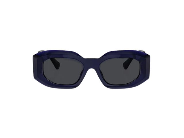Versace Versace Maxi Medusa Biggie Sunglasses In Transparent Dark Blue Nylon Frame With Dark Grey Lens And Medusa Biggie Hardware Blue - view 2