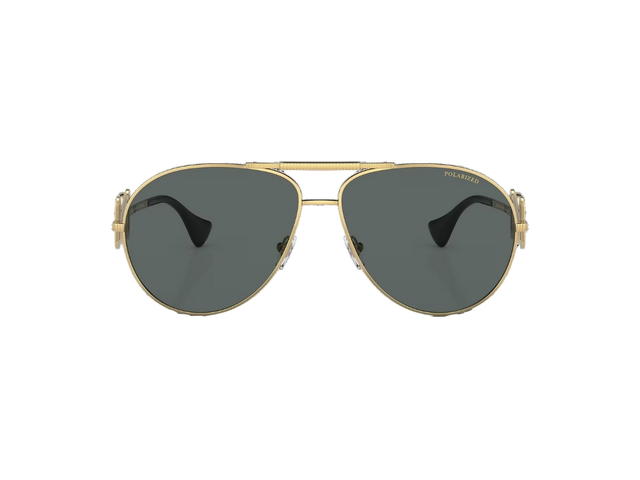 Versace Versace Maxi Medusa Sunglasses In Gold Metal With Polar Grey Lens - view 1
