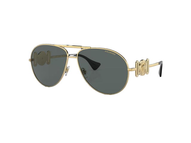 Versace Versace Maxi Medusa Sunglasses In Gold Metal With Polar Grey Lens - view 2