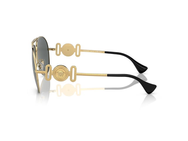 Versace Versace Maxi Medusa Sunglasses In Gold Metal With Polar Grey Lens - view 3