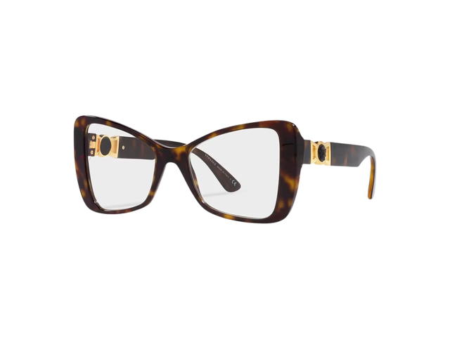 Versace Versace Medusa Biggie Butterfly Glasses In Havana Acetate Frame Enamel Medusa With Dark Grey Lens - view 2
