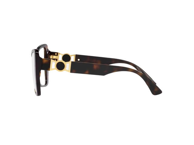 Versace Versace Medusa Biggie Butterfly Glasses In Havana Acetate Frame Enamel Medusa With Dark Grey Lens - view 3