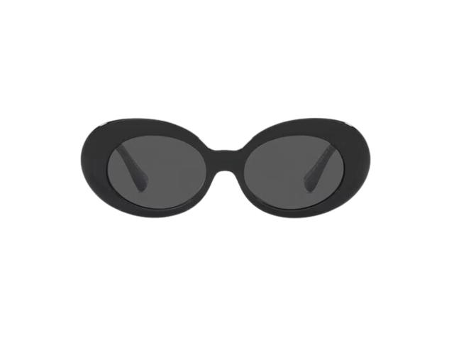 Versace Versace Medusa Biggie Oval Sunglasses In Black Dial With Versace Logo With Wide Medusa-Embellished Temples Black - view 2