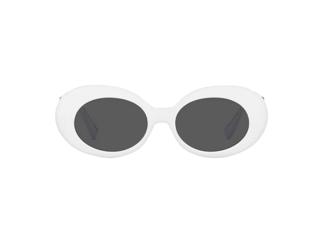 Versace Versace Medusa Biggie Oval Sunglasses In White Acetate With Dark Grey Lens
