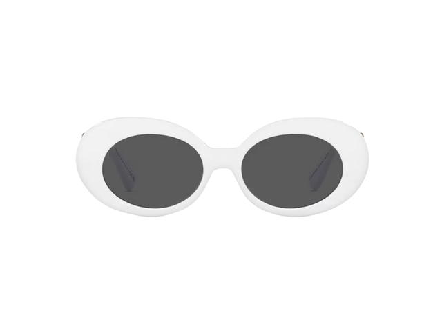 Versace Versace Medusa Biggie Oval Sunglasses In White Acetate With Dark Grey Lens - view 1