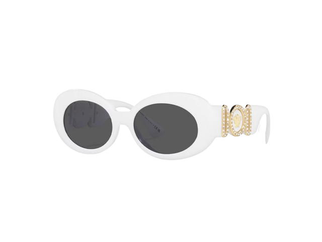 Versace Versace Medusa Biggie Oval Sunglasses In White Acetate With Dark Grey Lens - view 2