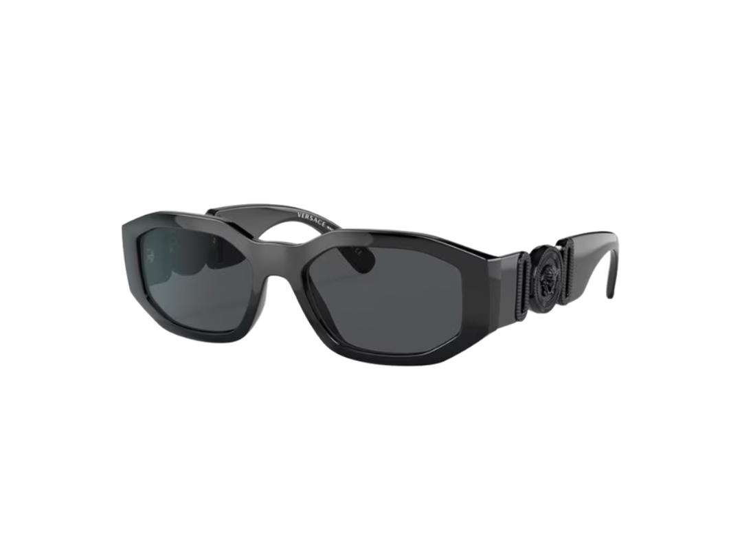 Versace Versace Medusa Biggie Sunglasses In Black Nylon Frame With Dark Grey Lens