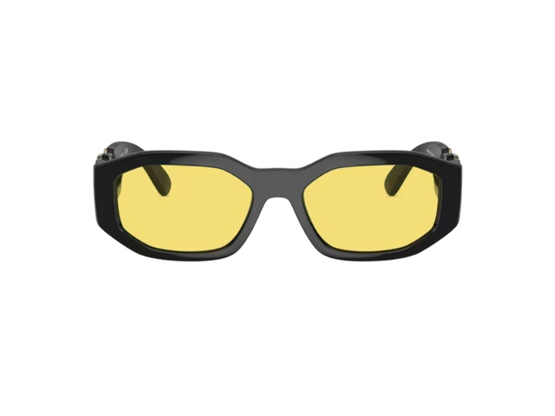 Versace Versace Medusa Biggie Sunglasses In Black Nylon Frame With Yellow Lens