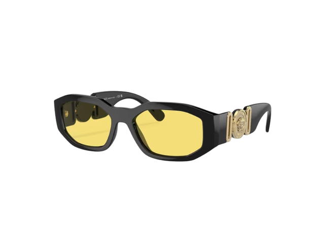 Versace Versace Medusa Biggie Sunglasses In Black Nylon Frame With Yellow Lens - view 2