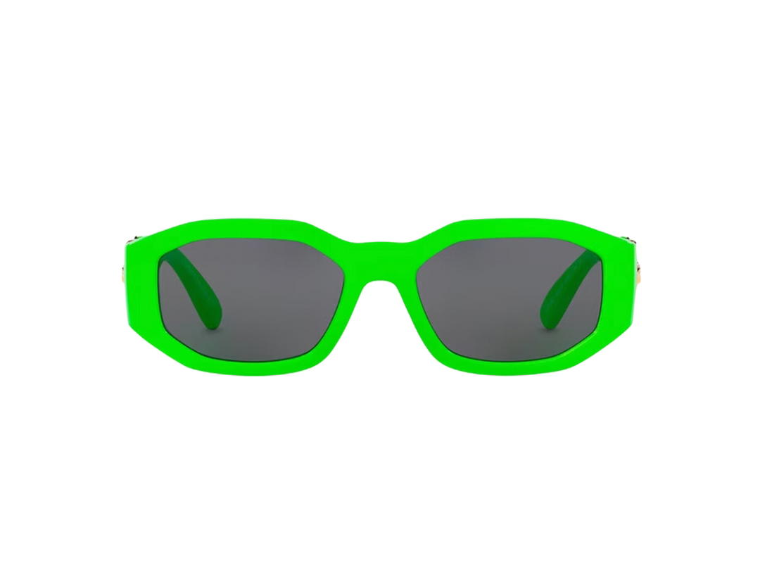 Versace Versace Medusa Biggie Sunglasses In Fluorescent Green Acetate With Grey Lens